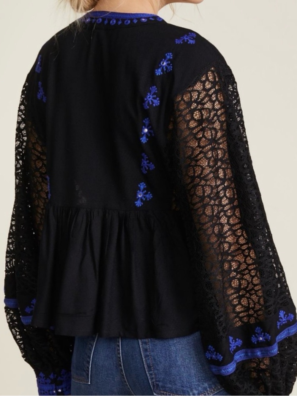 Free People “Boogie All Night” Boho Peasant Blouse - Size Small - Picture 4 of 6